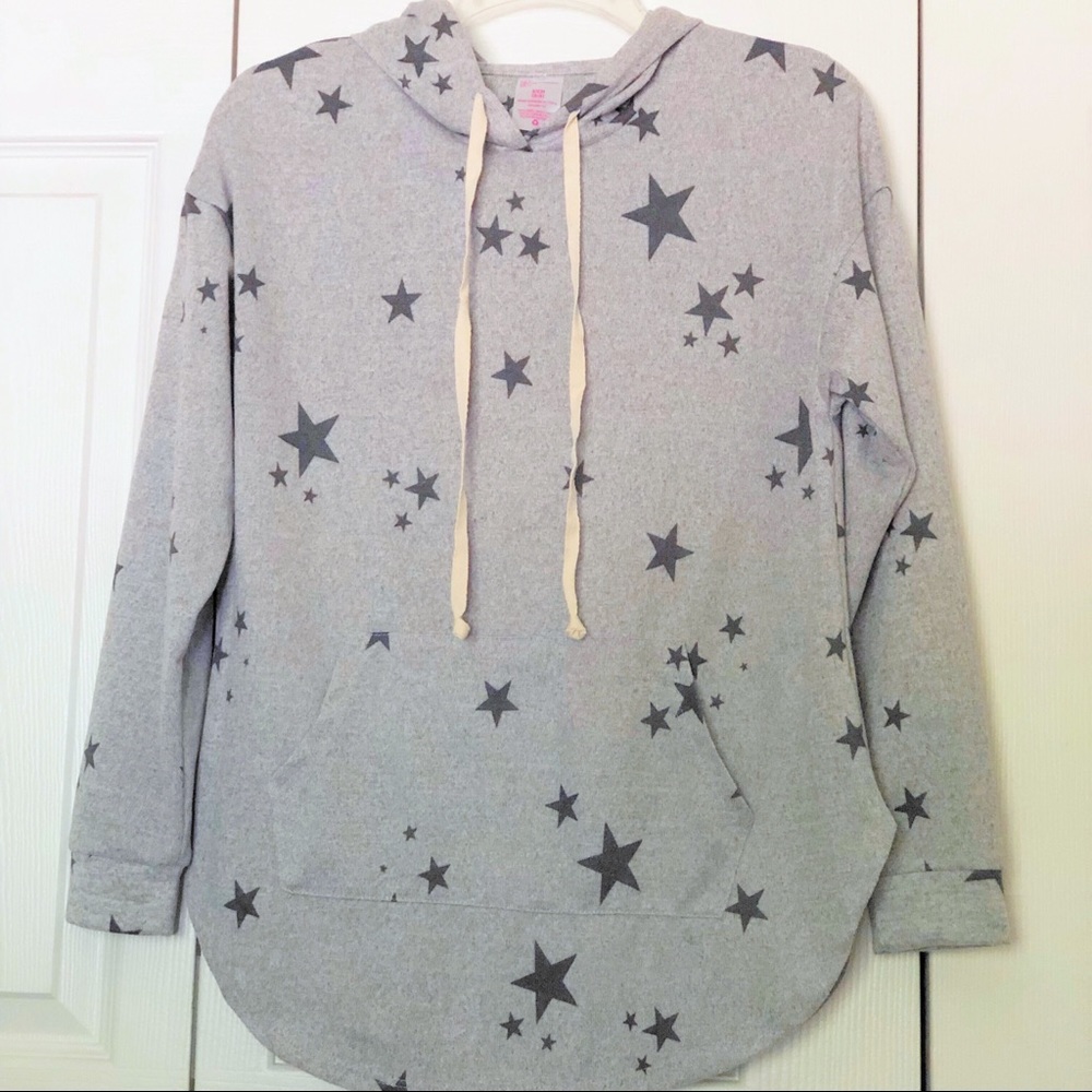 NOBO Gray Pullover Hoodie with Stars
